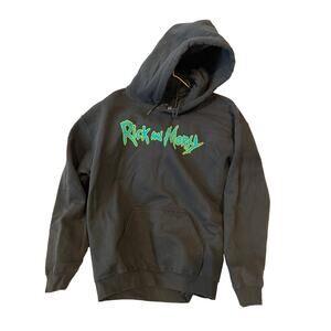 Rick and Morty Black Pullover Hoodie Mens M